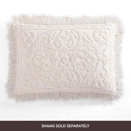 Beatrice Home Fashions Medallion Chenille Bedspread, Twin, Blush