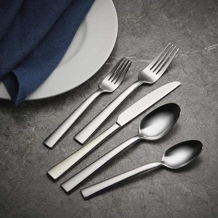 Oneida Madison Avenue 45 Piece Casual Flatware Set, 18/0 Stainless, Service for 8,Silver,45pc