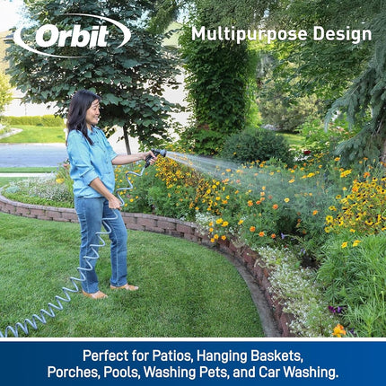Orbit 26381 Coil Garden Hose, 25 ft, Blue