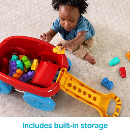 MEGA BLOKS First Builders Toddler Building Toy with 20 Pieces and Built-In Storage Collectible Blocks, Red, Children 1 Year and Up