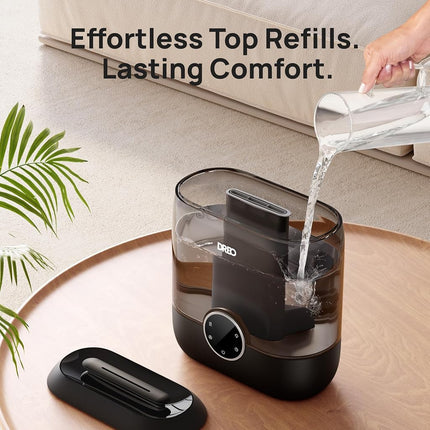 DREO Humidificadores de 6 litros para dormitorio, humidificador ultrasónico de vapor frío supersilencioso con difusor, 60 horas de funcionamiento para el hogar, guardería, plantas, negro
