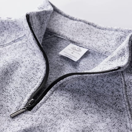 Jersey polar con cremallera de cuarto Fruit of the Loom para hombre, brezo azul marino, XL