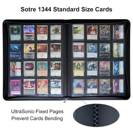 Alteagle 16 Pocket Card Binder, Fits 1344 Trading Cards Side Loading Ringless Card Album for TCG and Sports Cards -Green