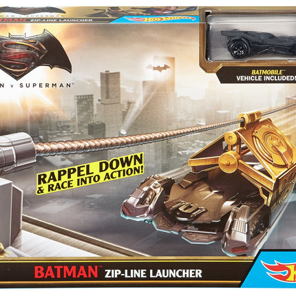 Hot Wheels Batman Vs Superman: Dawn of Justice Batman Zip-Line Launcher Track Set