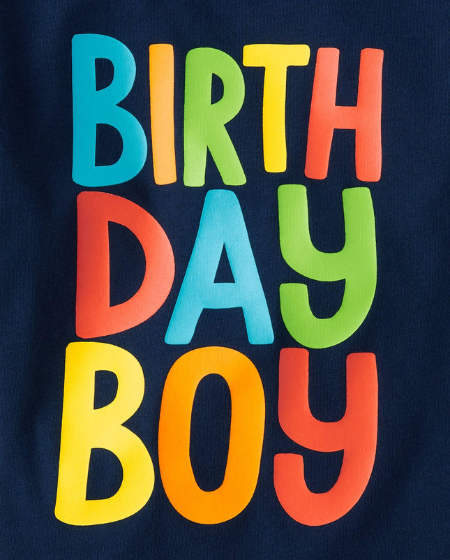 The Children's Place Baby and Toddler Boys' Dino Short Sleeve Graphic T-Shirts, Multipack, Birthday Boy/Dino, 18-24 Months