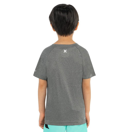 Camiseta de natación para niño Hurley con protección UV UPF 50+, Negro jaspeado/Icono, Pequeña
