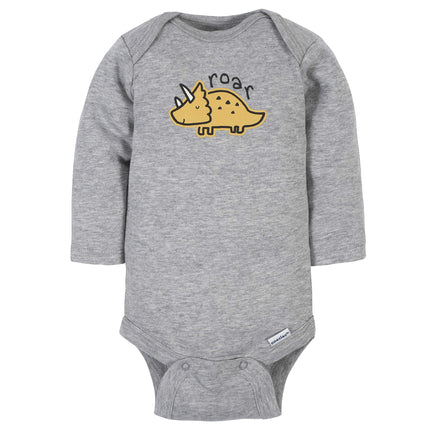 Gerber 6 Pack Baby Boys' Dinosaur Long Sleeve Onesies Bodysuits