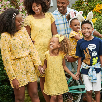 Robes en dentelle pour filles The Children's Place, dentelle jaune, grande taille