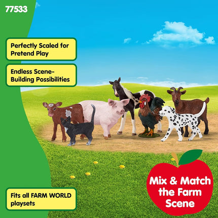 Schleich Farm World - 7Pc Farm Animal Playset for Kids Ages 3+ | 77533