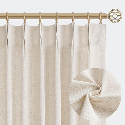 Aersas Linen Pinch Pleated Curtains 84 Inch Length