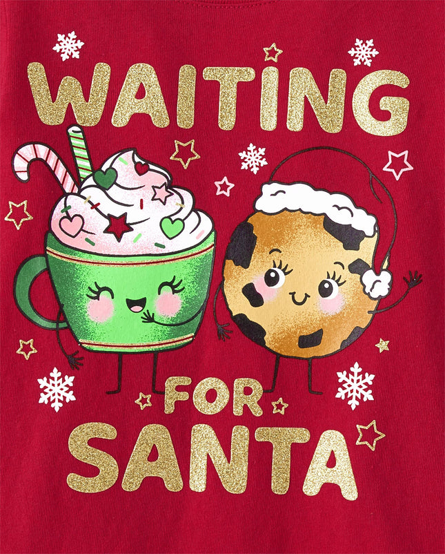 The Children's Place Baby and Toddler Long Sleeve Christmas Graphic T-Shirt, Waiting for Santa, 5T
