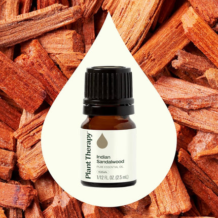 Plant Therapy Sandalwood Indian Essential Oil 2.5 mL (1/12 oz) 100% Pure, Undiluted, Therapeutic Grade