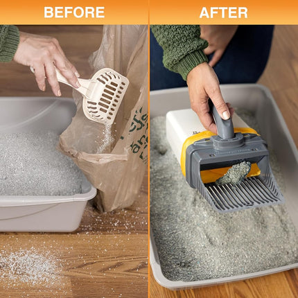 Neater Pet Brands Neater Scooper XL Cat Litter Scoop, 60 Refill Bags – Extra-Large Capacity Mess-Free Cat Litter Scooper with Bag for Large & Multiple Cats, Spill-Proof Litter Box Scooper with Holder