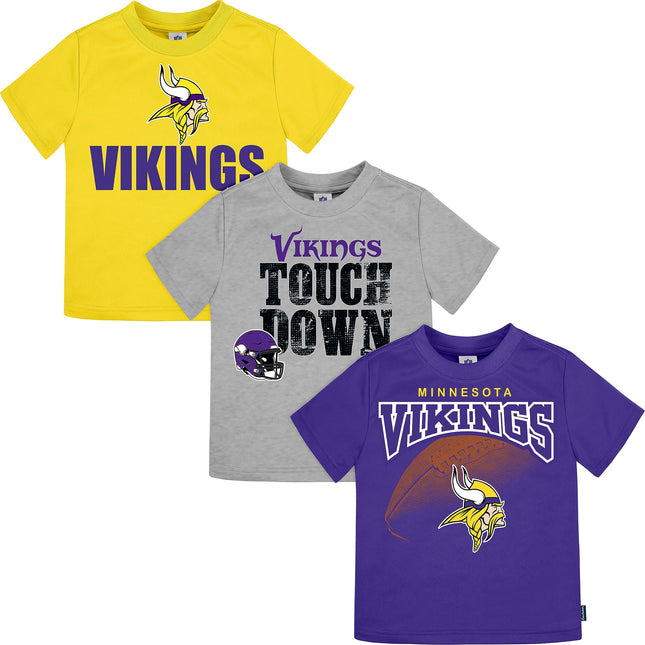 NFL Gerber Unisex Baby 3 Pack Short Sleeve Team Fan Tee Shirt
