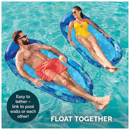 Swimways Elite Spring Float Hammock Pool Lounger, Inflatable Pool Floats Adult with Fast Inflation, Pool Hammock for Adults up to 250 lbs