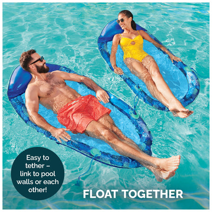Swimways Elite Spring Float Hammock Pool Lounger, Inflatable Pool Floats Adult with Fast Inflation, Pool Hammock for Adults up to 250 lbs