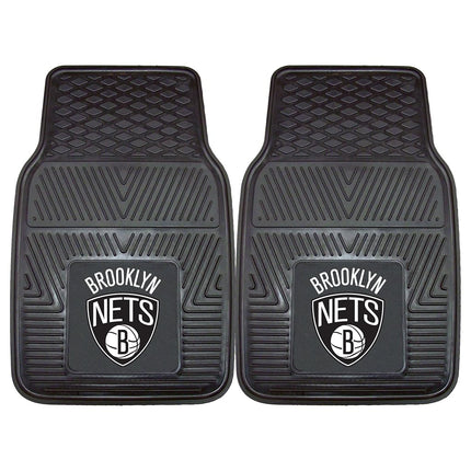 FANMATS 9342 NBA-New Jersey Nets Vinyl Universal Heavy Duty Fan Floor Mat Black, 18"x27"