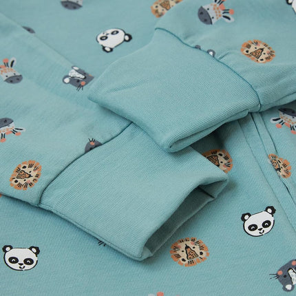 Hanes Baby Pure Comfort Organic Playsuit, Sleep & Play Infant Long Sleeve Footless Cotton Pajamas, Boy & Girl, Blue, 3 Months