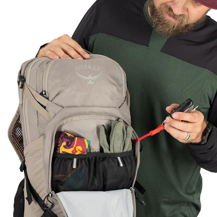 Mochila de ciclismo de montaña para hombre Osprey Raptor 14L con depósito de hidratación, Tundra Green, Talla única, 14l