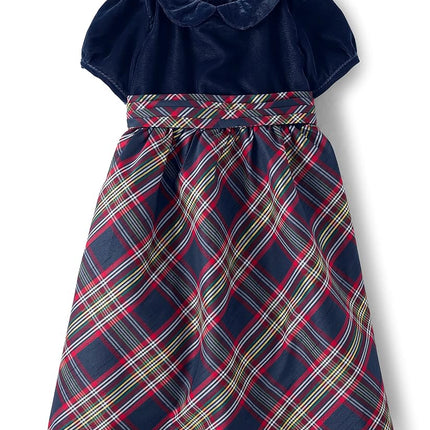 Gymboree Girls' and Toddler Short Sleeve Dressy Special Occasion Dresses, Tidal Plaid, 10