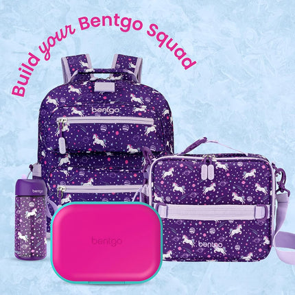 Bentgo® Kids Chill Lunch Box - Bento-Style Lunch Solution with 4 Compartments and Removable Ice Pack for Meals and Snacks On-The-Go - Leak-Proof, Dishwasher Safe, Patented Design (Fuchsia/Teal)