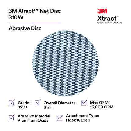 3M Xtract Net Disc 310W, 180+, 3 in x NH, Die 300V, 50 Discs