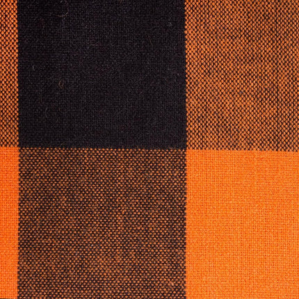 DII Buffalo Check Collection Classic Farmhouse Tablecloth Cotton Orange and Black Tablecloth, 70 Inch Round