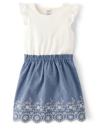 Gymboree Girls' and Toddler Embroidered Short Slee
