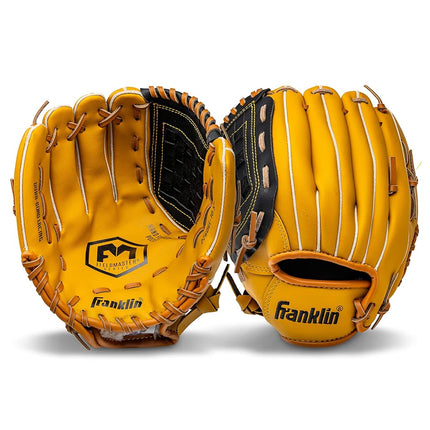 Franklin Sports Baseball and Softball Glove - Field Master - Baseball and Softball Mitt, 12" - Trapeze Web, Tan