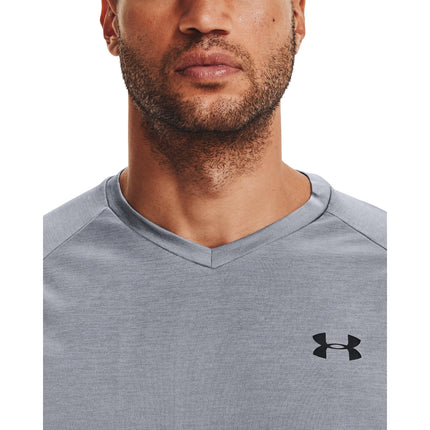 Under Armour Men's Tech 2.0 V-neck Short-sleeve T-shirt Short Sleeve, Steel (035 Black, 3XL Tall UK