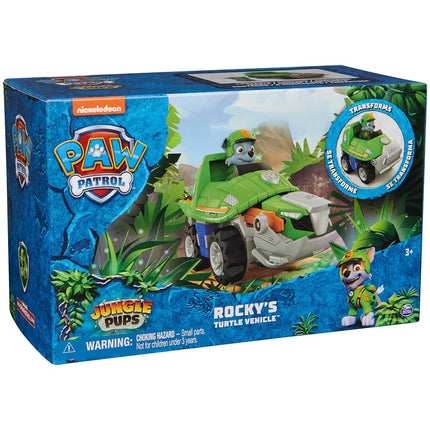 PAW Patrol Jungle Pups, Rocky Snapping Turtle Vehicle, Toy Truck with Collectible Action Figure, Kids Toys for Boys & Girls Ages 3 and Up