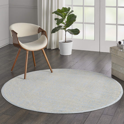 Nourison JUB06 Jubilant Transitional Floral Ivory/Light Blue Area Rug 5'XROUND