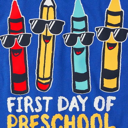 The Children's Place Baby Boys Educational Short Sleeve Graphic T Shirt, First Day of Preschool 3-Pack, 5T