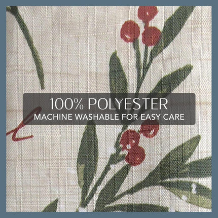 Elrene Home Fashions Holiday Tree Trimmings Wrinkle Resistant Fabric Tablecloth, Christmas, 60"X120", Oblong