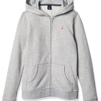 Nautica Girls' Fleece Full-Zip Hoodie Sweatshirt, 