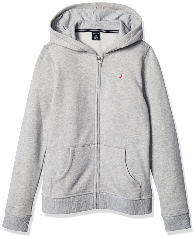 Nautica Girls' Fleece Full-Zip Hoodie Sweatshirt, 