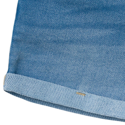 Shorts vaqueros con dobladillo para bebé y niña Gerber, lavado de mezclilla azul claro, talla 5T