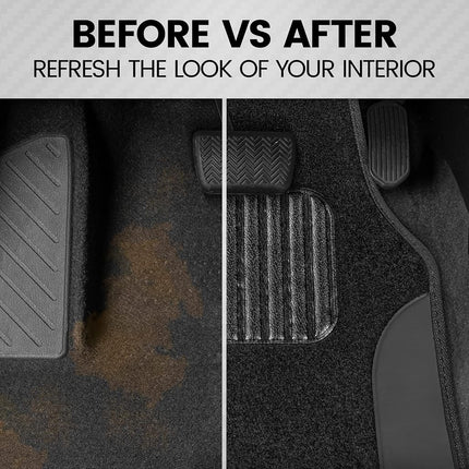 BDK Combo Sport Accent Fresh Design Matching All ProtectiveSeat Covers (2 Front 1 Bench) with Heavy Protection Sleek Graphic Car Auto Carpet Floor Mats (4 Set) - Gray Accent