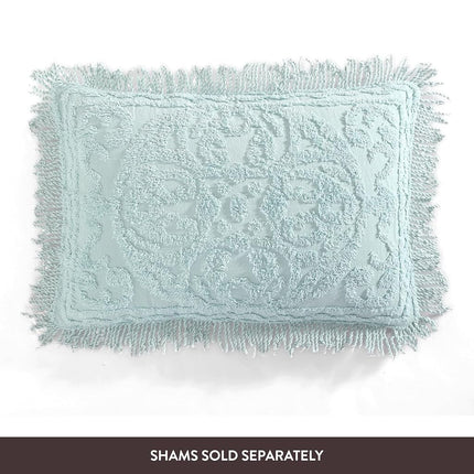 Beatrice Home Fashions Medallion Chenille Bedspread, King, Blue
