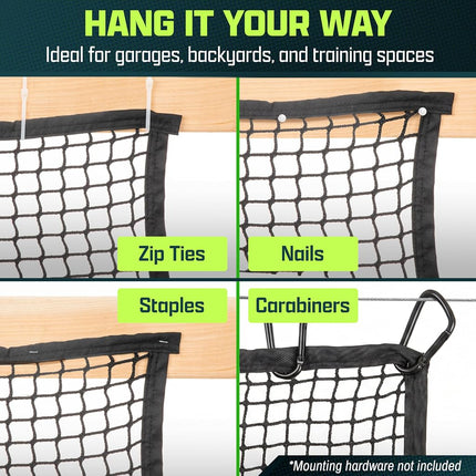 GoSports 15 ft x 10 ft Sports Netting - Hitting Net for Golf, Baseball, Hockey, Soccer, LAX and More