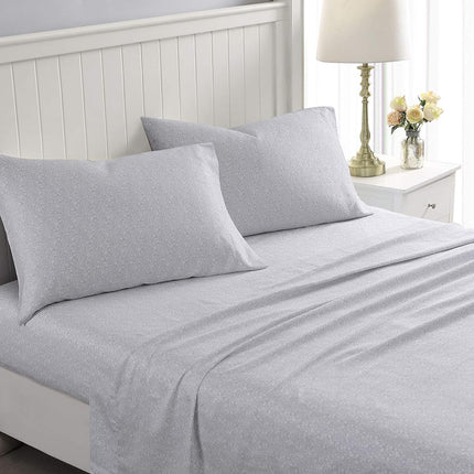 Laura Ashley Home - King Sheets, Soft Sateen Cotton Bedding Set - Sleek, Smooth, & Breathable Home Decor, Grey