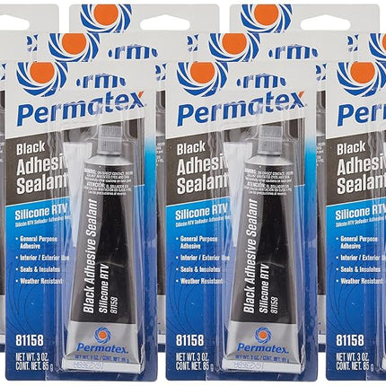 Permatex 81158-12PK Black Silicone Adhesive Sealan