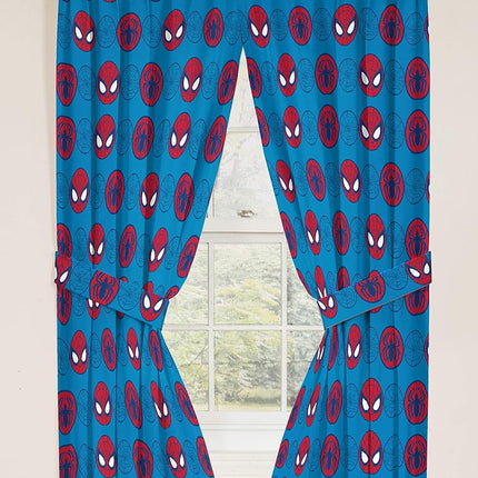 Jay Franco Marvel Super Hero Adventures Go Spidey Rideaux 160 cm - Belle Décoration de Chambre et Installation Facile, La Parure de Lit Présente Spiderman - Rideaux Comprenant 2 Embrasses, Ensemble 4 Pièces (Produit Officiel Marvel)