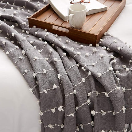 DII Woven Loop Throw Collection, 50x60, Gray