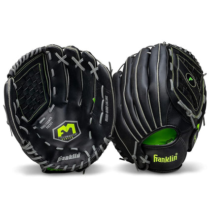 Gant de baseball et softball Franklin Sports unisexe adulte 14" - Fieldmaster Midnight Youth, noir, 14 Basket Web US