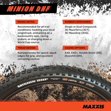 Maxxis Minion DHF EXO/TR 60 TPI Tubeless 26´´ X 2.30 MTB Tyre 26´´ x 2.30