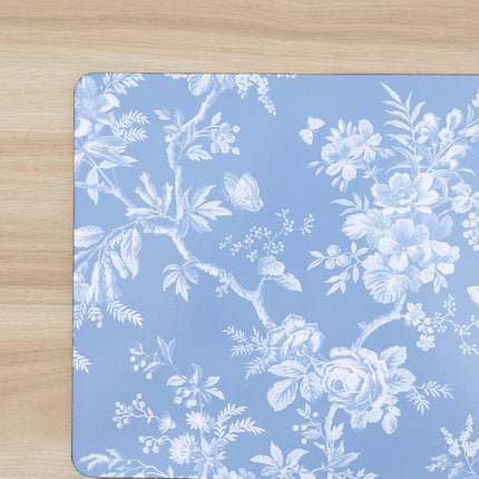 Laura Ashley Cork Placemats 16 x 12-inch for Kitchen and Dining Tables, Heat Resistant, Durable, Easy Clean, Set of 4, Walled Garden
