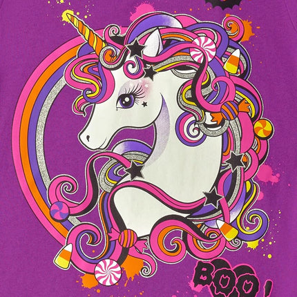 The Children's Place Girls' All Holidays Long Sleeve Graphic T-Shirts,multipacks, Halloween Unicorn/Sunflowers 2-Pack, Large