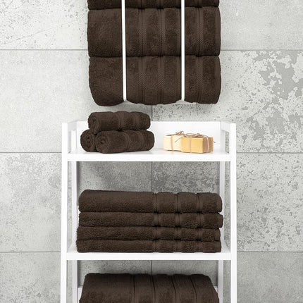 Juego de toallas de baño American Soft Linen de lujo de 4 piezas, toallas de baño turcas 100 % algodón para baño, toallas de ducha de baño extra grandes de 68,5 x 137 cm, toallas de baño marrones