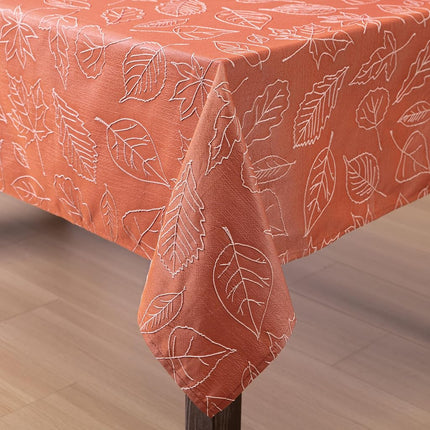 Laura Ashley Raised Embroidered Tablecloth, 60" x 144", Maple Spice
